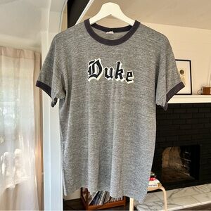 Vintage Duke University Made in USA Russell Cotton Ringer T-Shirt